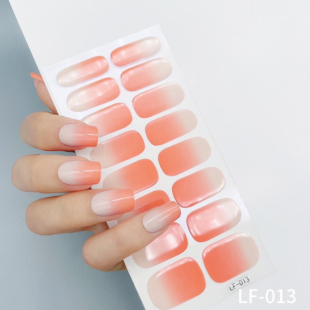 LF No-Bake Waterproof Gel Nail Stickers - Solid, Glitter, Color Block, Gradient Full Cover