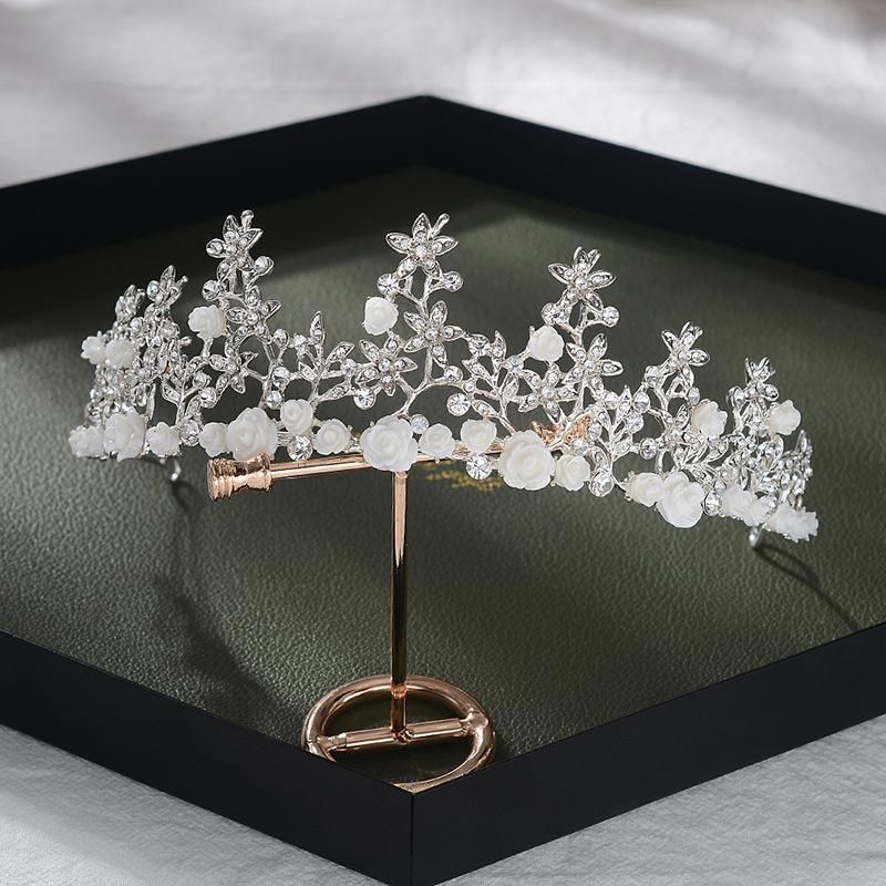 Bridal Jewelry Retro Hair Accessories Baroque Queen Big Crown Alloy Small Flower Wedding Dress Headdress