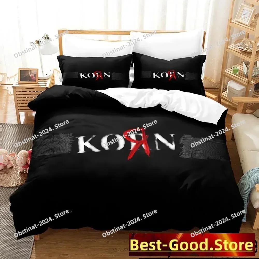 3D Fashion Korn Rock Band Bedding Set Printed Single Comforter Quilt Bed Cover Duvet Cover Pillow Case 3 Pieces Kids Adult Size