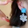 Big Floral Women Earrings Exaggerated Ladies Stud Earrings Korean Ins Acrylic Flower Earrings  Gift