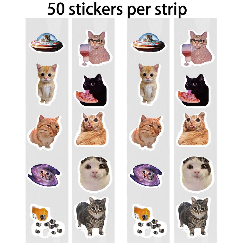 

50-500PCS Cute Cat Meme Stickers Roll Trendy Kitten Stickers for Laptop Water Bottle Skateboard Phone Luggage Kids Adult Gift For You Choose