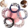 Three-row Pearl Hair Tie 5p Fashion Bracelet Hair Tie