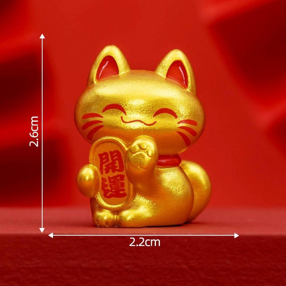 Desktop Ornament Cartoon Lucky Cat Statue Cute Creative Lucky Cat Figurine Exquisite Animal Model Miniatures Collectible