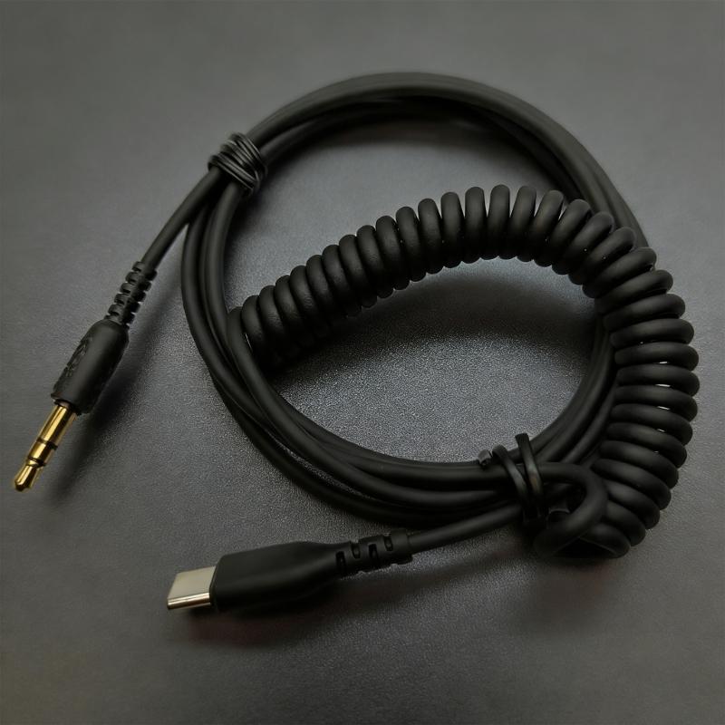 Type C To 3.5mm Cable For Major 1 2 3/1000XM1/2/3/4/5 Headphone Wire Gold Plated Connector Stretchable Cord 1.3-2meter