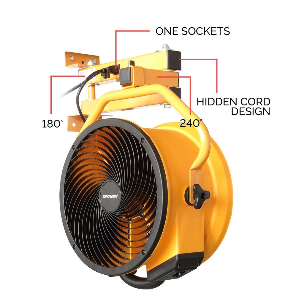 XPOWER FA-300K Powerful Wall Mounted Dock Ventilation Axial Fan Mechanical Arm