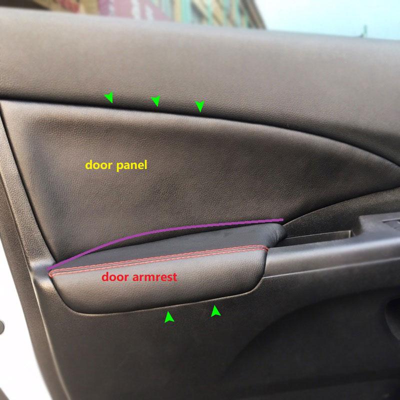 Car Interior Microfiber Leather Door Handle Panel / Center Armrest Cover Trim For Honda CRV 2012 2013 2014 2015 2016