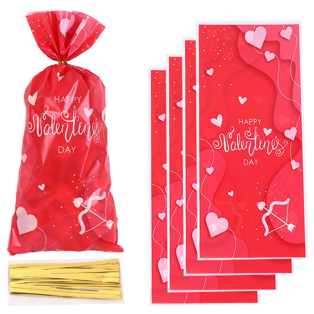 New Valentine's Day Candy Bag Love Pattern OPP Four-color Mix