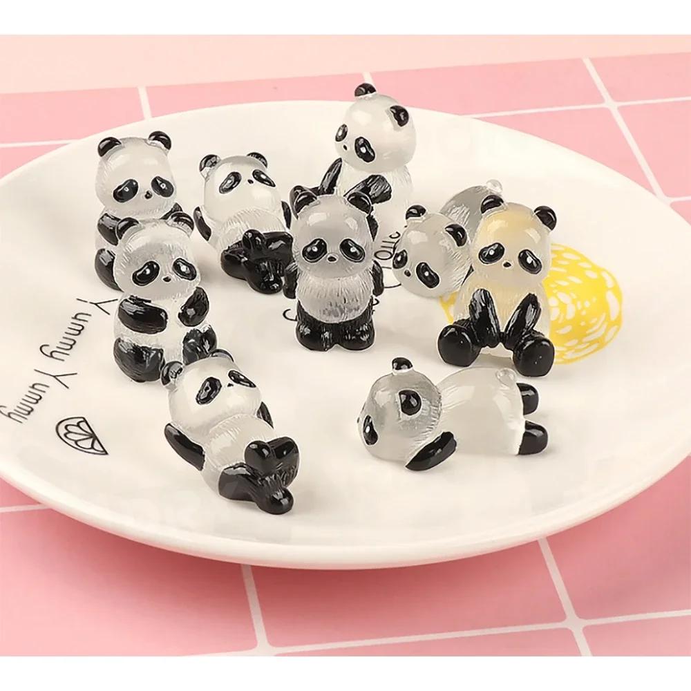 Świecąca Panda Miniaturowa Panda Ozdoby Samochodowe Wykończenie Wnętrza Dekoracja Deski Rozdzielczej Stylizacja Samochodu Zestawy Nadwozia Akcesoria