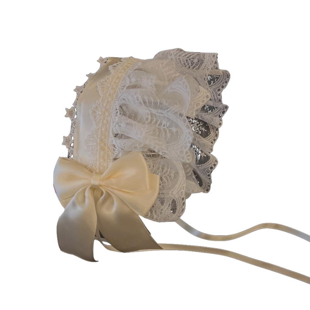 Lolita Headband Adjustable Hair Band Ruffled Lace and Bowknot Headpiece Jewelry for Cosplay and Punk Style Enthusiasts