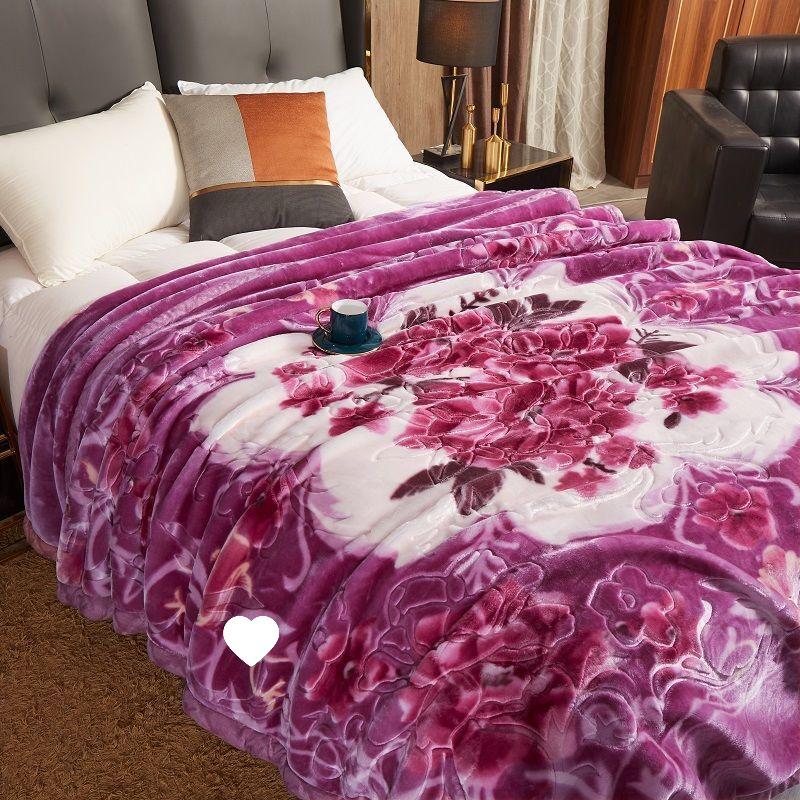 G5Z Double Layer Thickened Raschel Blanket - Cozy Autumn/Winter Quilt for Couples or Wedding Cover