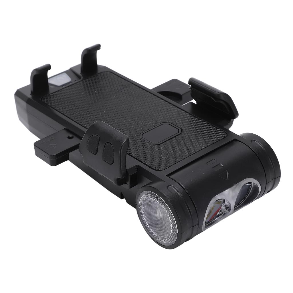 Multifunktionale Fahrradlichter USB Powerbank Fahrradhupe Fahrrad-Handyhalter für Nachtfahrten Schwarz