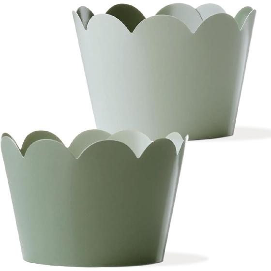 Sage Green Cupcake Wrappers, 36 Count - Dusty Sage Wedding Cupcake Wrappers for Bridal Showers, Baby Showers, and Green Wedding Decorations