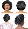 New Satin Wide Brim Nightcap Silky Bonnet Hair Wrap For Sleeping Sleep Cap With Elastic Soft Band Styling Cap Wash Face Nightcap