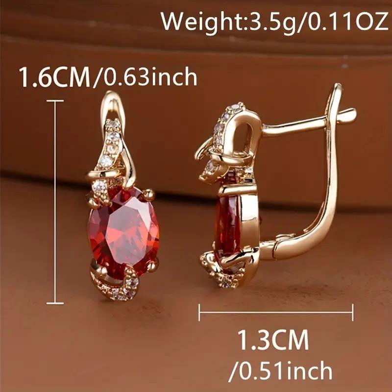 New colorful earrings exquisite copper inlaid zircon simple ear buckle light luxury high-end ear buckle earrings women