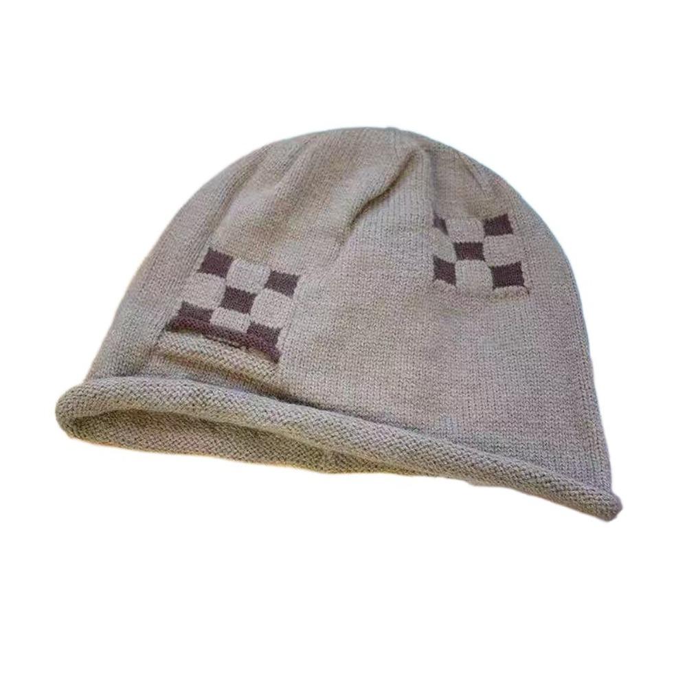 Keep Warm Drawstring Knitted Hat Warm Cold Proof Pullover Cap Plush Ear Protection Hat Cold Weather