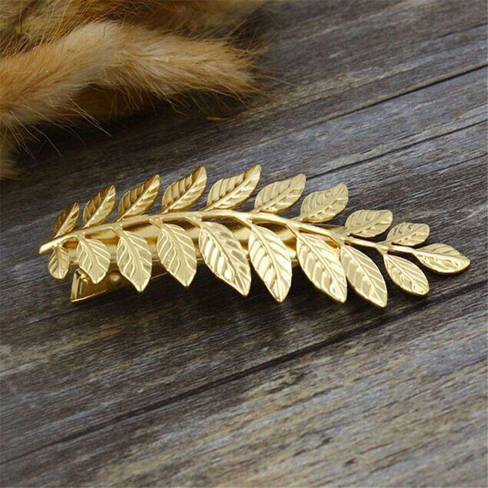 Plated Silver Bobby Pin Gold Hair Combs Hair Clip Girl Barrettes Leaf Hairpin