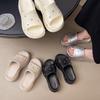 Thick-soled heightening one-word slippers for women to wear in summer, new lightweight hole shoes, small beach cool slippers