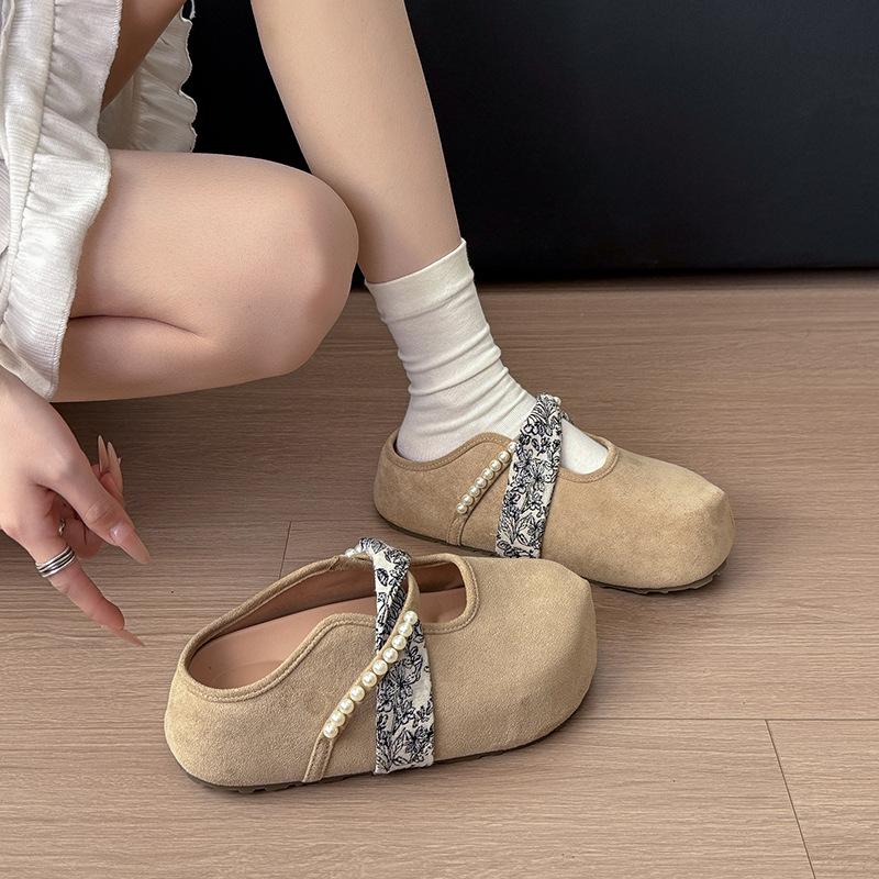 Ballet Slippers New Retro Temperament Elegant Inner Height Increase Shallow Mouth Mary Jane Cool