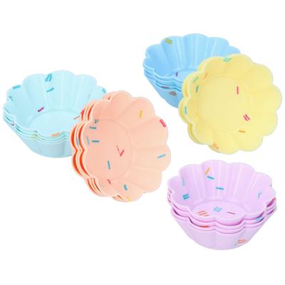 20 Stück Kleine Kuchenbecher Backform Wiederverwendbar Leicht zu Reinigen Silikon Cupcake Halter
