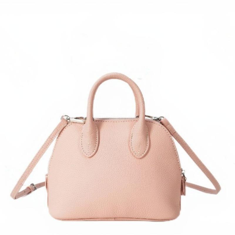 Bowling Bag Versatile for Commuting Genuine Leather Women's Bag High-end Shell Bag