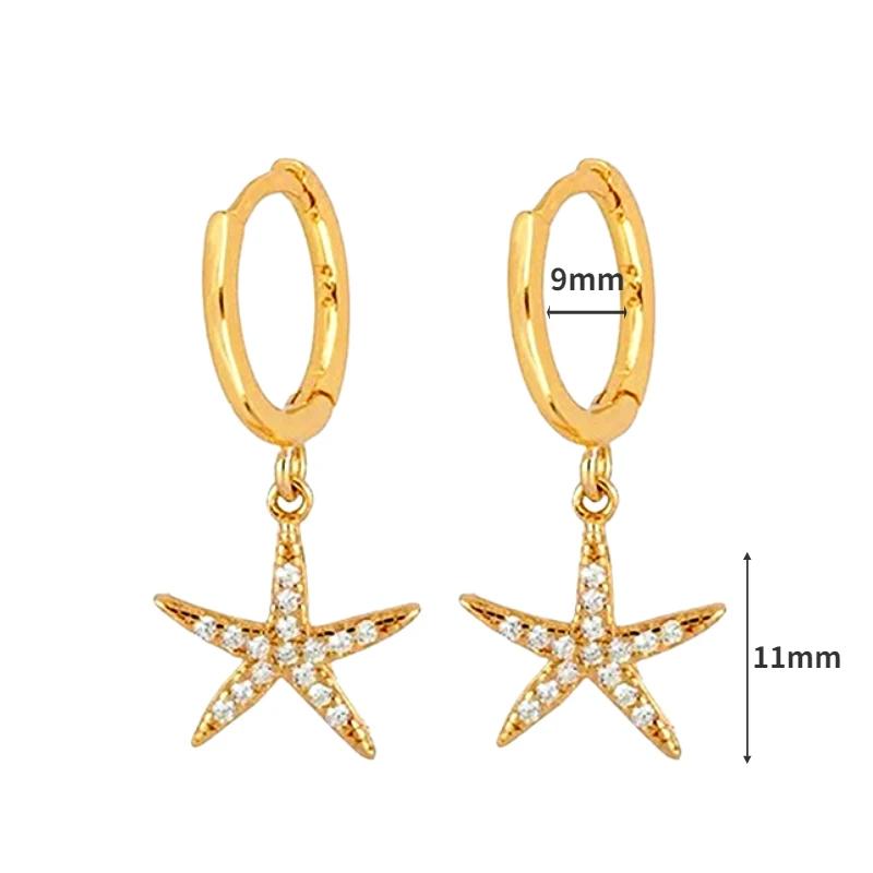 925 Silver Needle Square Pendant Hoop Earrings Vintage Gold Earrings For Women Shell Pendant Earring Fashion Jewelry Accessories