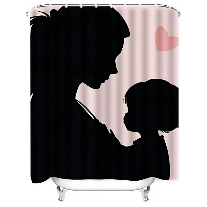 

Mother And Child Silhouette Shower Curtain For Bathroom Decor W60H190(CM)-1 Pcs