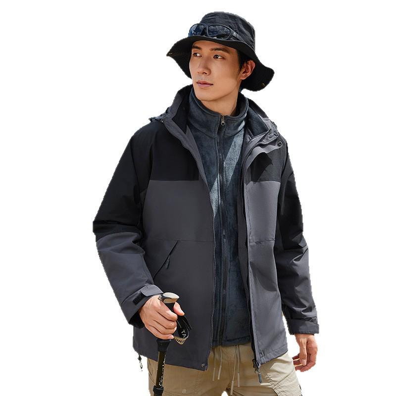 Unisex Wasserdichte Sturm-Kapuzenjacke mit gesticktem Logo für Herbst/Winter