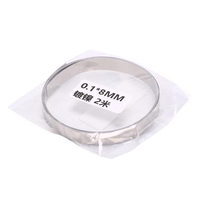 Fita pura da tira do níquel da placa de Ni de 2M 8Mm x 0,1 para a soldadura do ponto da bateria de Li 18650