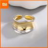 925 Sterling Silver Geometric Gold Silver Rings For Women Men Simple Design Fashion Open Engagement Handmade Couple Ring Gift