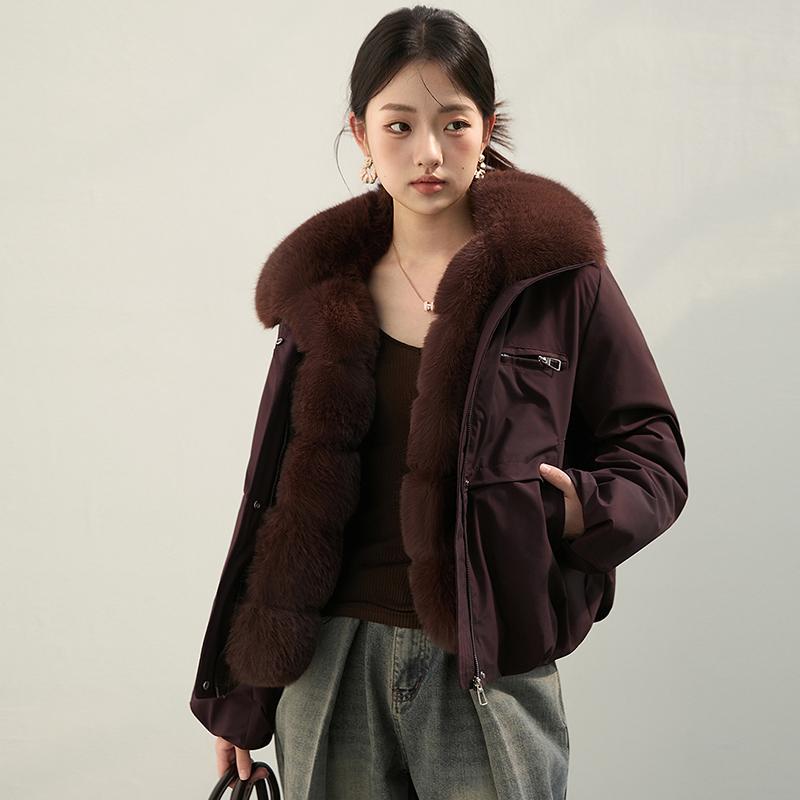 Fashion Short Winter Faux Fur Coat for Women Korean Style Classic Young Elegant Cotton Padded Jacket Versatile Warm Outerwear