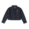 MLB New York Yankees Short Collar Single-Breasted Loose Denim Cropped Jacket Women jackets 3FDK01014-50BLD
