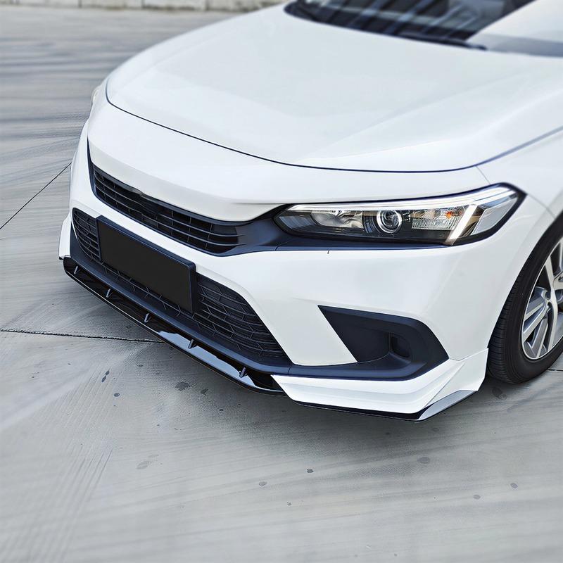 Splitter Front Air Dam Guard Bumper Lip Chin Protector Glossy Black Tuning Trim For Honda Civic 11th FE1 Sedan 4Doors 2021-2024