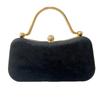Black Elegant Lady Handbag Velvet Small Square Bag Banquet Party Wedding Evening Bags Trend Fashion Women Top-Handle Bags Clutch