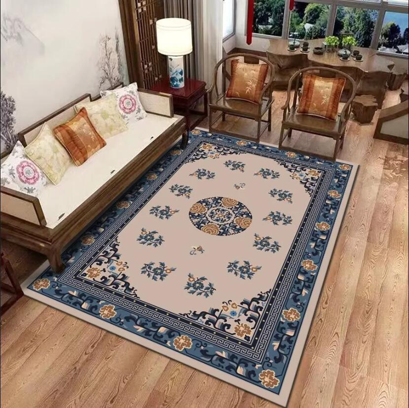 Chinese Style Carpet Luxury Home Decor Rug Absorben Non-slip Living Room Decorative Mat for Study Bedroom Living Room