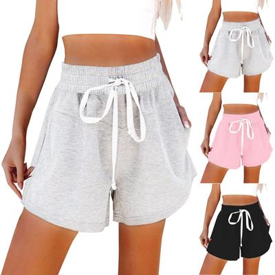 Pantalones Cortos Para Mujer Casual Verano Cintura Alta Fluidos Cómodos Playa Pantalones Cortos Con Bolsillos