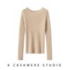 Women's Slim-Fit Round Neck 100% Cashmere Sweater - Stylish Autumn/Winter 2025 Knitwear