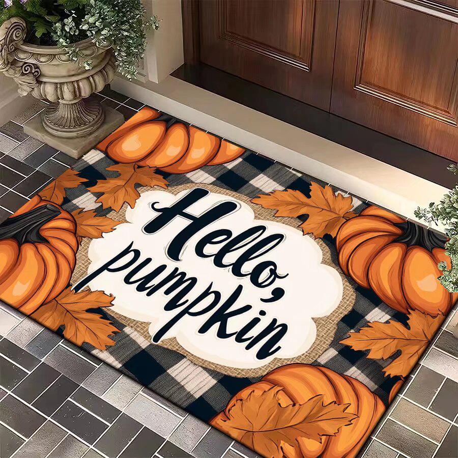 Non-Slip Halloween Floor Mat: Dirt-Resistant, Water-Absorbent Crystal Velvet for Bathroom or Entrance