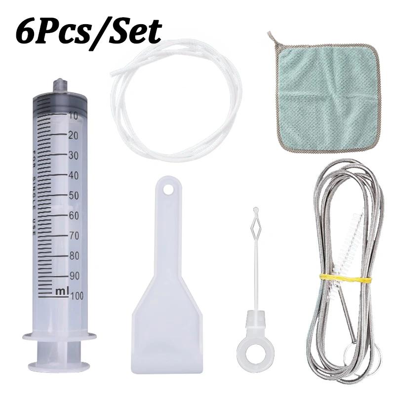 5-Piece Fridge Drain Cleaner Kit – Flexible Brushes & Steel Wool for Clogged Drain Hole, Water Leaks & Odors