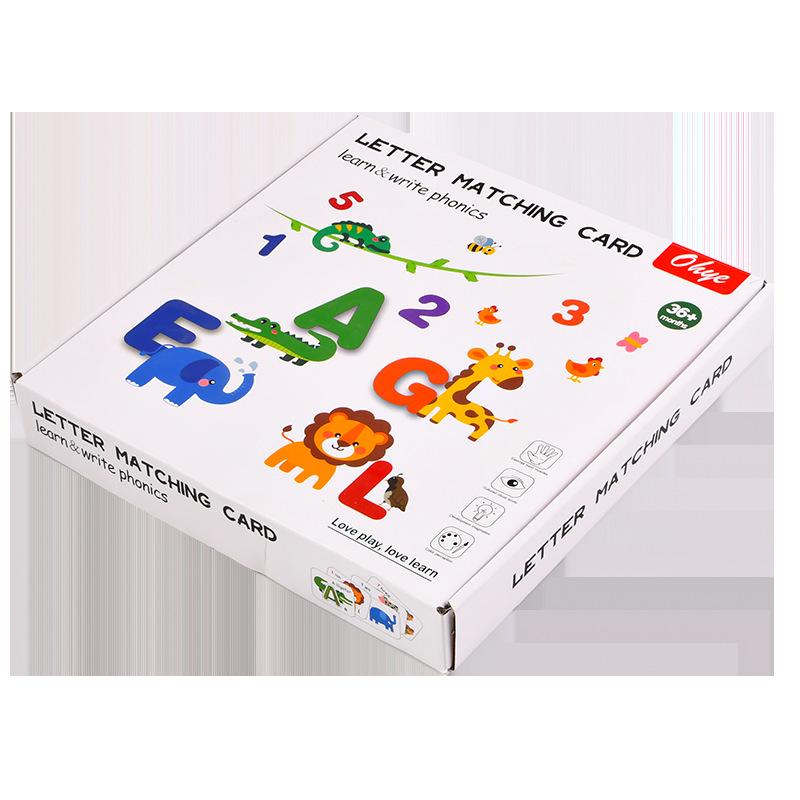 

Цифры, буквы, познавательные карточки для сопоставления, трехмерные двухсторонние английские словесные головоломки для раннего образования детей, развивающие игрушки