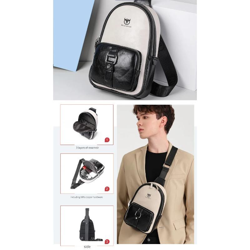 New Men's Authentic Chest Bag Waterproof Can Hold 8-inch Computer