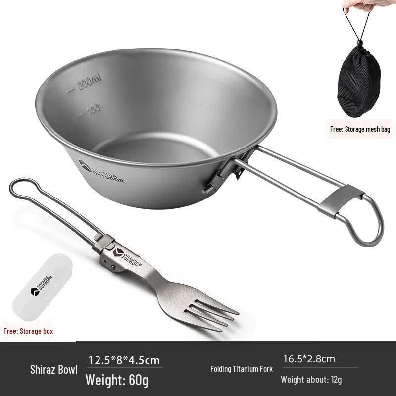 Pure Titanium Folding Camping Cutlery Set