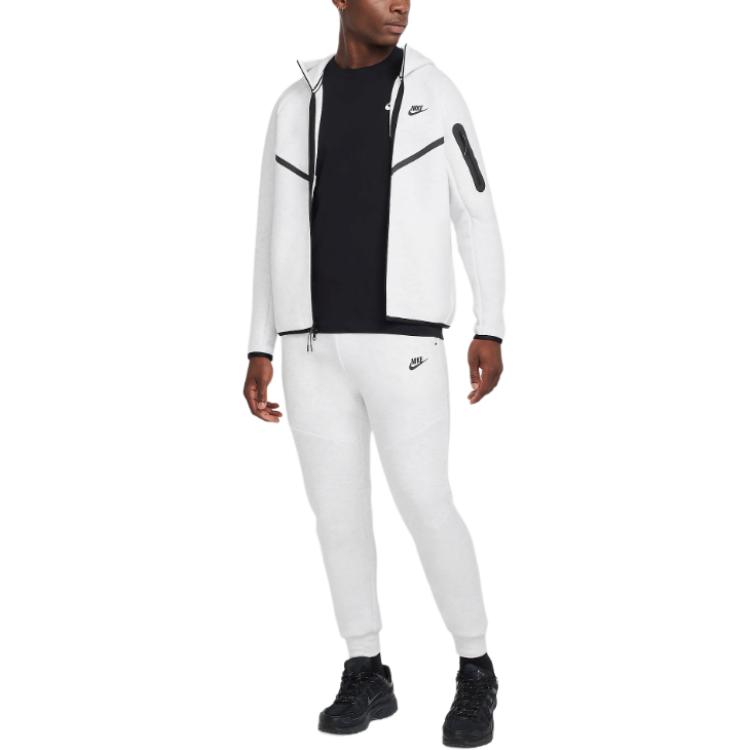 Nike Sportswear Tech Fleece Windrunner Hoodie Birch Heather/Black Men Streetwear HV0949-051