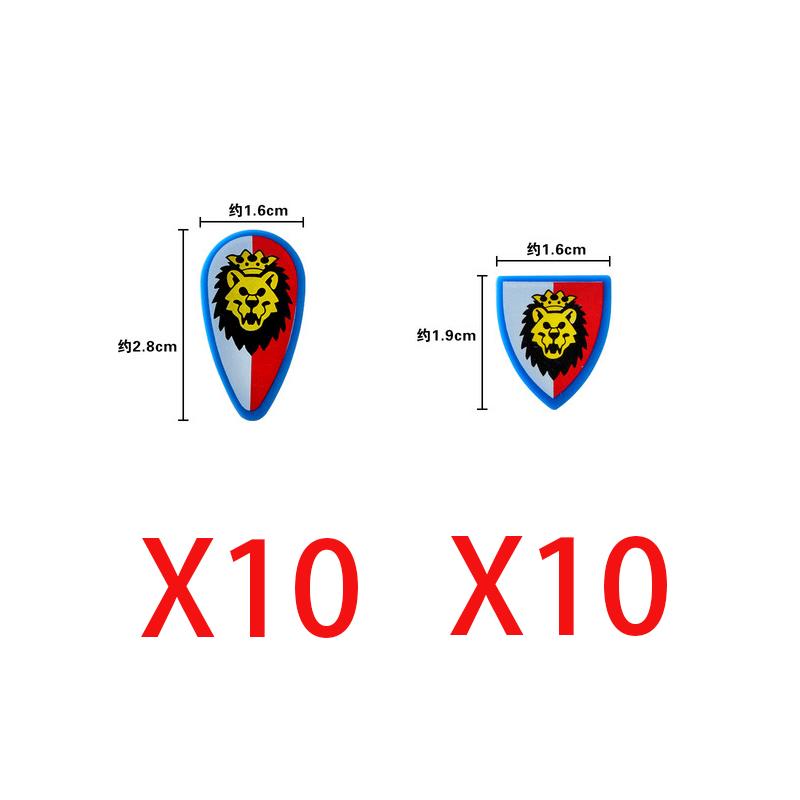 MOC Medieval Building Blocks Viking Crusader Shield Armor Vest Figure Soldier Weapons Accessories Lion Eagle Brick Toy Gift R059