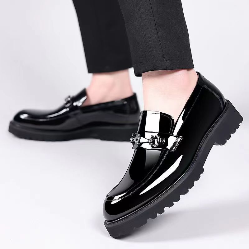 Men's shoes 2025 new spring leather loafers men's business casual leather shoes one pedal lazy Doudou tide shoes