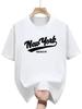 Mens New York lettered roundneck Tshirt mens designer fashionable city Tshirt retro top for men
