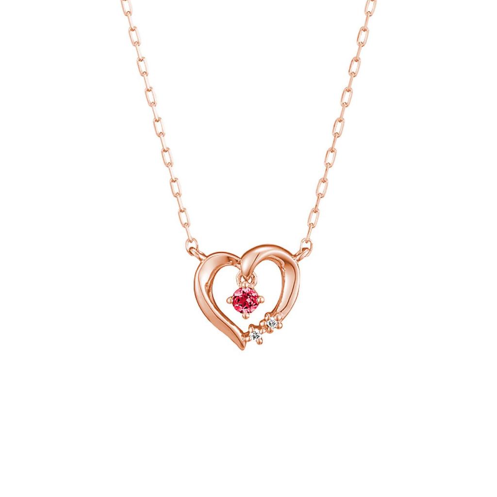 Official July Birthstone K10 Pink Gold Necklace with Jewelry Case Gorgeous Anniversary Gift for 4℃ Ruby, Included, Women, 11172-612-3110-00-00