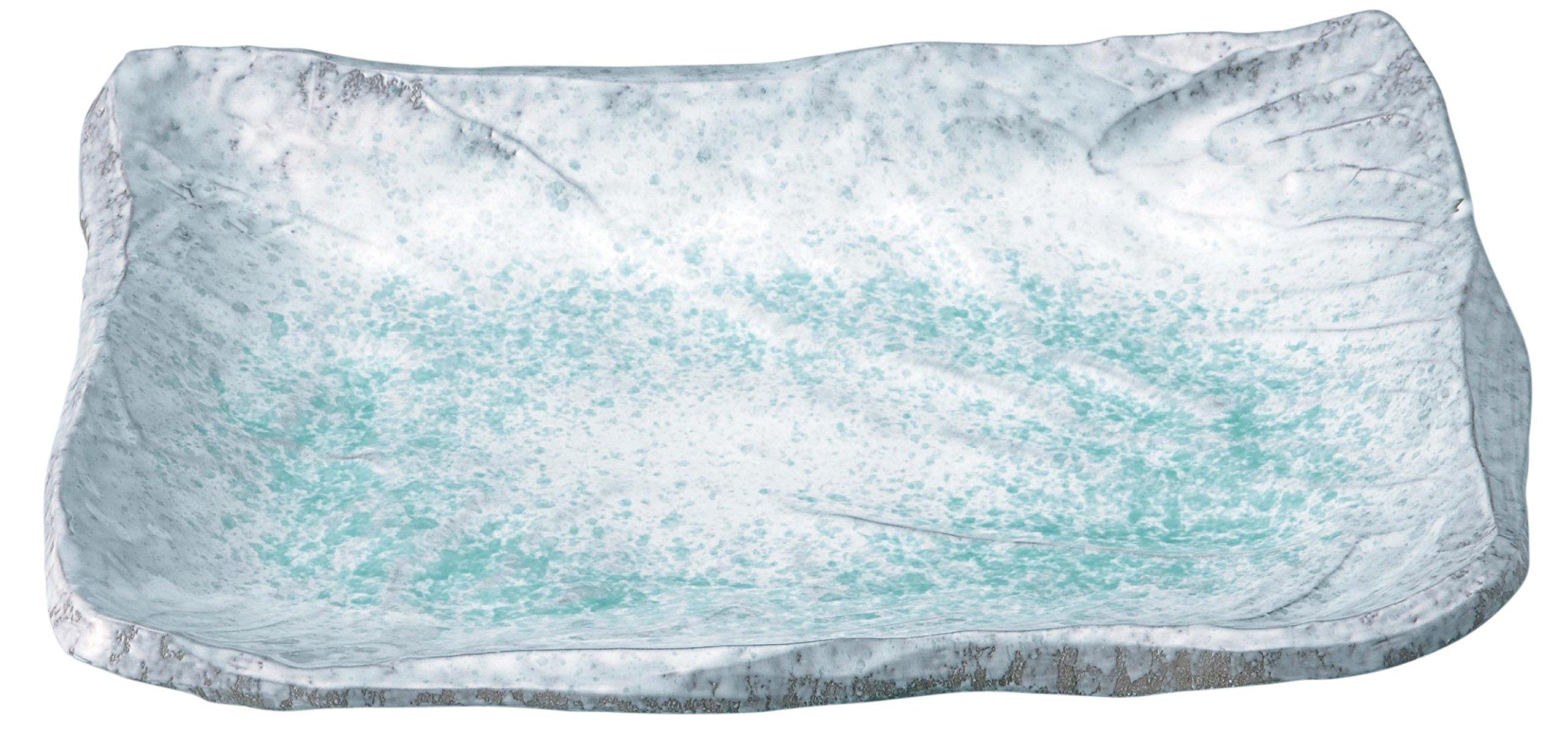 

Banko Ware Blue Ribbon Square Plate (Medium), Diameter 25 x 32 cm, Microwave and Dishwasher Safe, Made in Japan, Product Number 15613