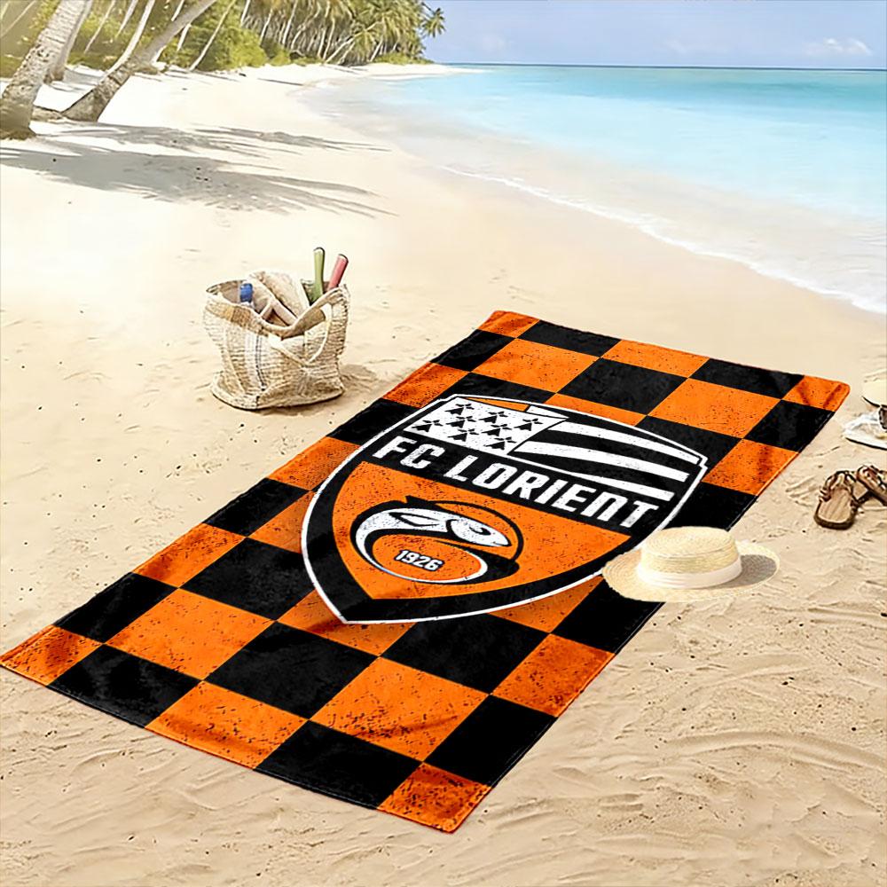 FC Lorient Badge Design Beach Towel Quick-drying for Travel Outdoor Sports Jogging Beach and Swimming