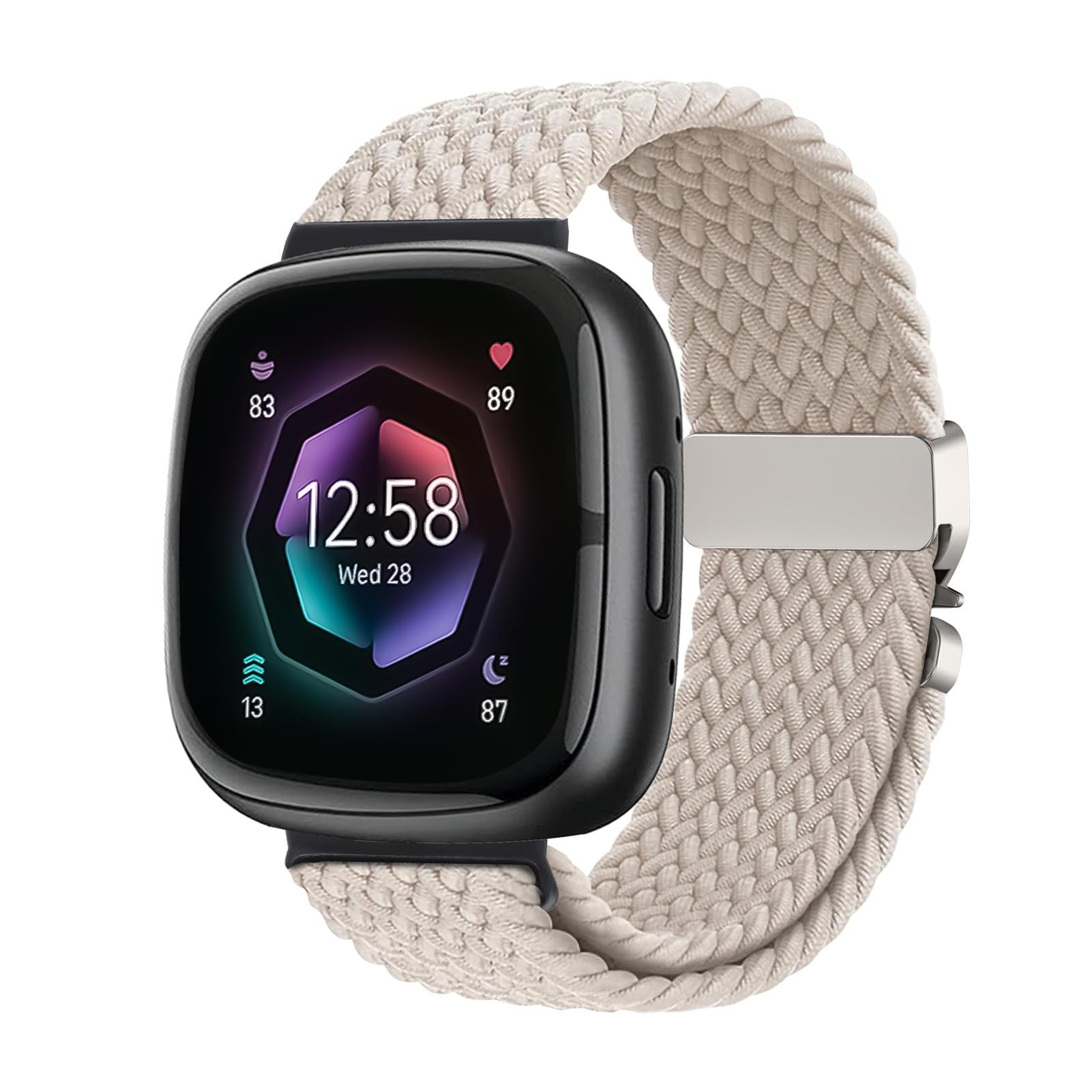 

For Fitbit Versa 4 3 Sense 2 band Accessories replacment sport nylon loop Bracelet correa Fitbit Versa4 Parachute Braided Strap For Fitbit Versa 4