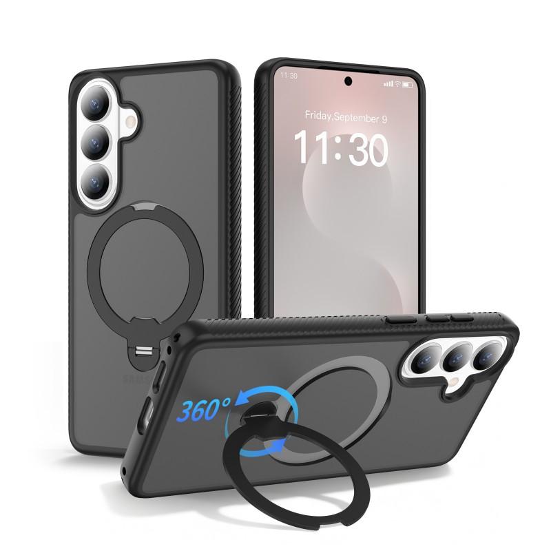 Suitable S26plus Matte Magnetic Phone Case S25Ultra Rotating Bracket S24 Anti-slip Protective Cover